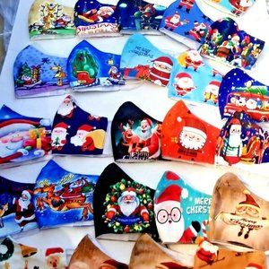 4 pack Christmas gift Santa Xmas Handmade NEW mask